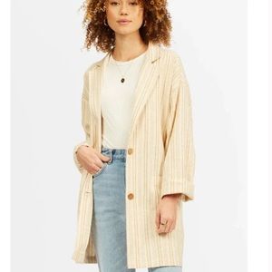 NWT Billabong Duty Oversized Striped Blazer
